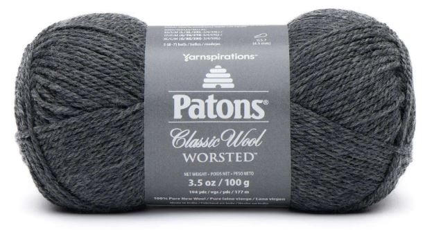 Patons Classic Wool Worsted 100g - Dark Grey Mix 00225