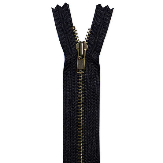 Denim Zipper 18cm - Black 1018580
