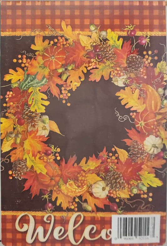 *EB Lg Flag - Acorn & Leaves Wreath