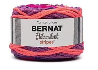 Bernat Blanket Stripes 300g - Neon Plum 76051