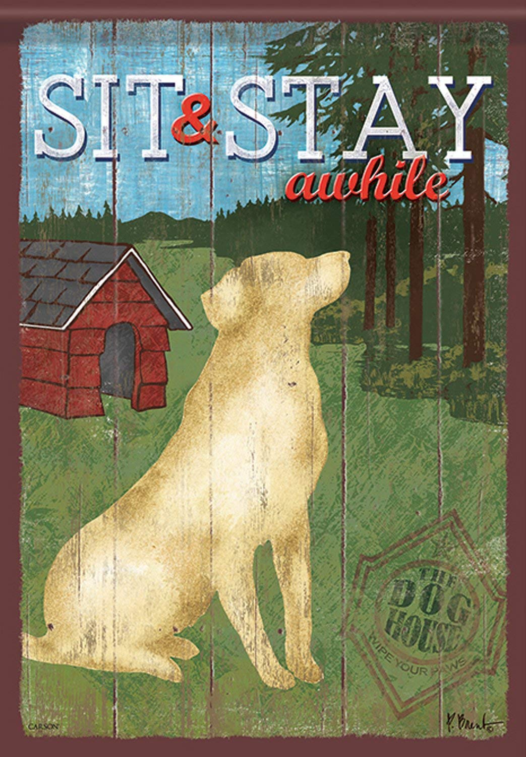 *EB Garden Flag - Sit & Stay
