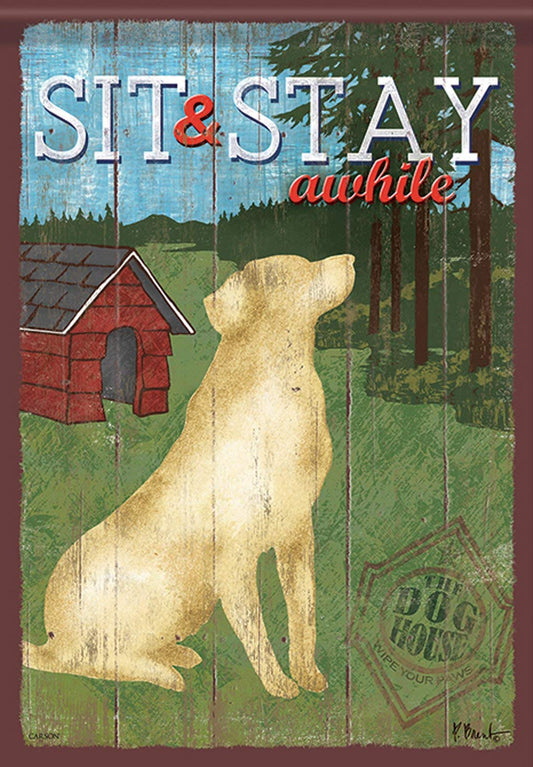 *EB Garden Flag - Sit & Stay