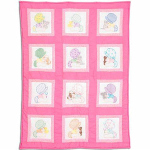 Nursery Quilt Block - Sunbonnet Girls