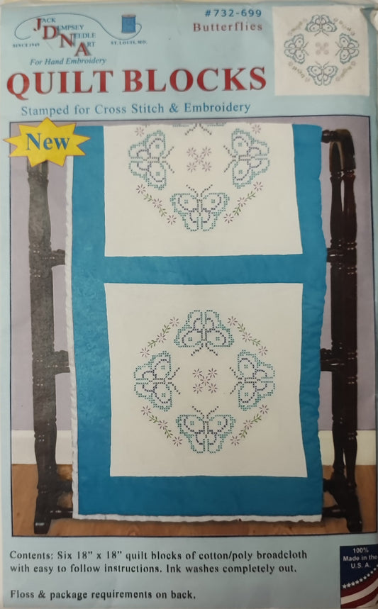 *18" Quilt Block - Butterflies