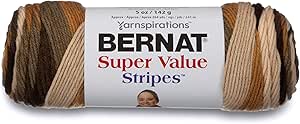 Bernat Super Value Stripes 142g -  Beachwood Stripes 73007