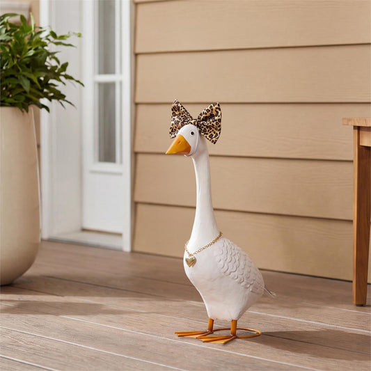 EE Porch Goose Accessory Set - Leopard Bow & Necklace