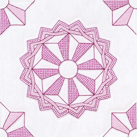*18" Quilt Block - Interlocking Mandala Star