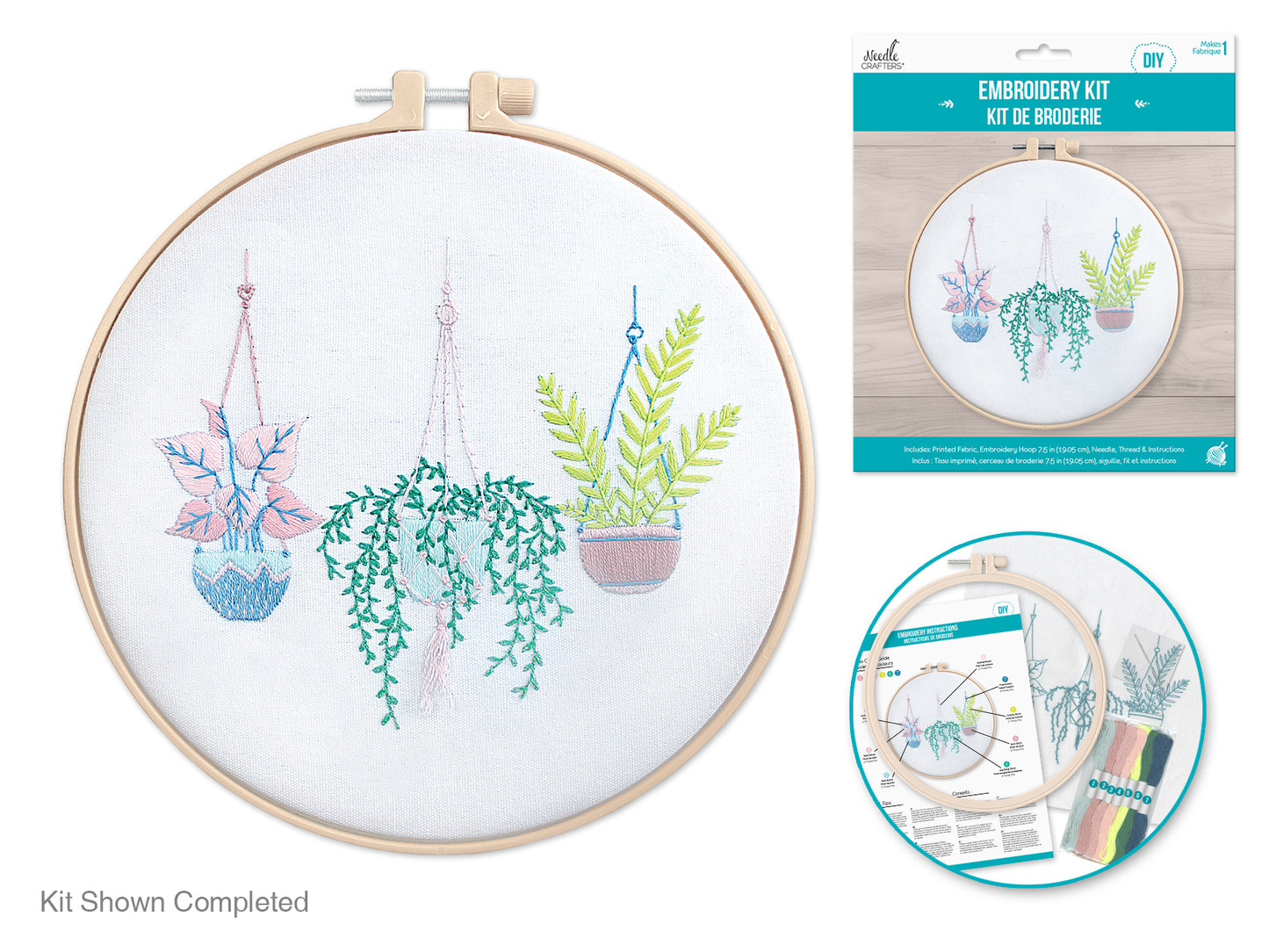 MC Needlecrafters Kit, DIY Emb. Cross-Stitch w/Needle