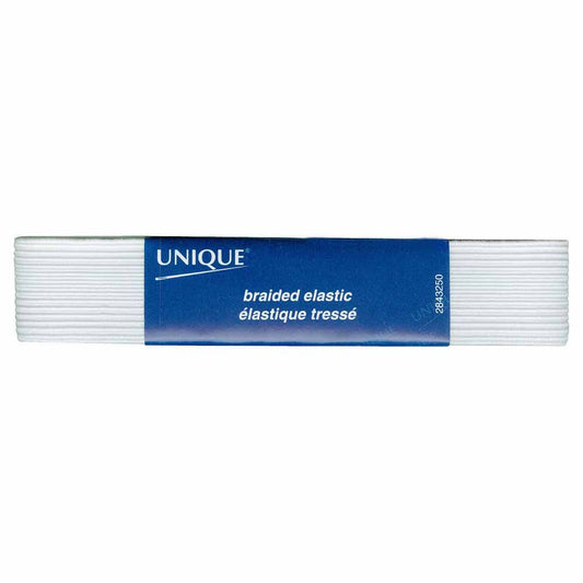 Unique Braided Elastic 25mm White 2843250