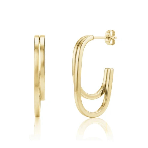 ARZ Earrings - Twin Curve Hoop Gold