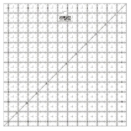 *Olfa FA Non Slip Acrylic Ruler - 12.5" x 12.5" QR-12S