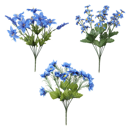DD Flower Bush Blue 16" 17875