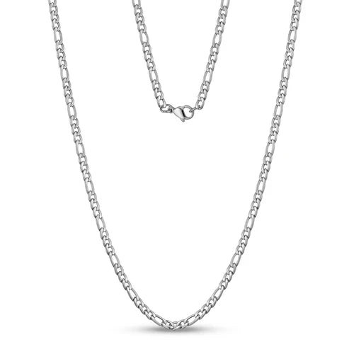 ARZ Necklace - Figaro Link 3.5mm 18" Silver