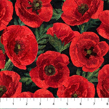 NC Printed Cotton 45" - Large Poppy/Oh Canada 11 25236-99