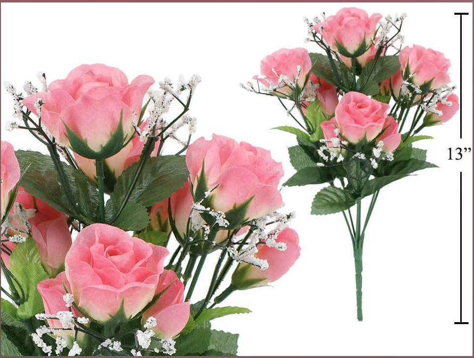 CTG Roses W/Baby Breath Pink Sm