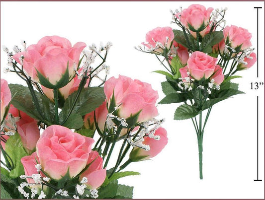 CTG Roses W/Baby Breath Pink Sm