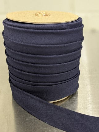 Polycotton Bias Tape Navy 15 - 24mm