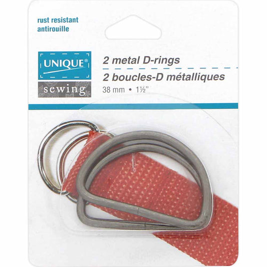 Unique Sewing Metal D-Rings 38mm 2pc 3036614