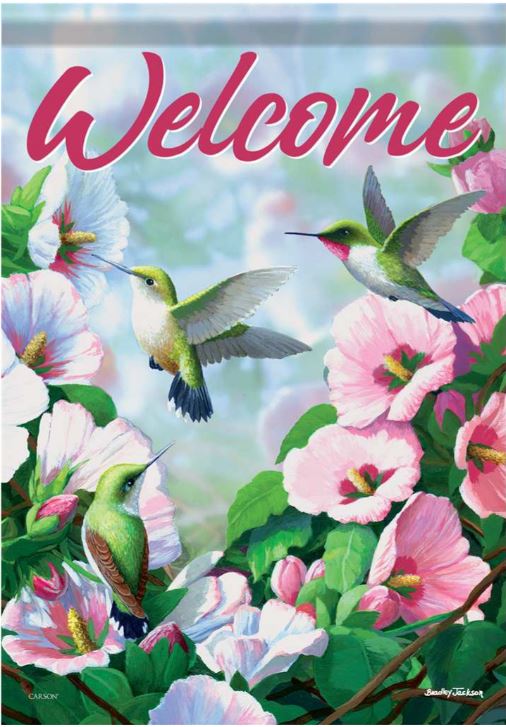 EB Large Flag - HBird Blossoms 54761