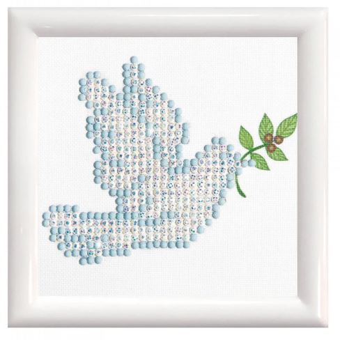 Diamond Dotz - Dove Of Peace W/White Frame DD1.001F