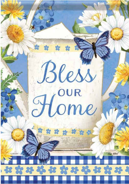 EB Garden Flag - Blue GIngham Daisy 53788