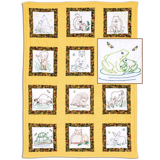 9" Theme Quilt Block - Wilderness Animals 884
