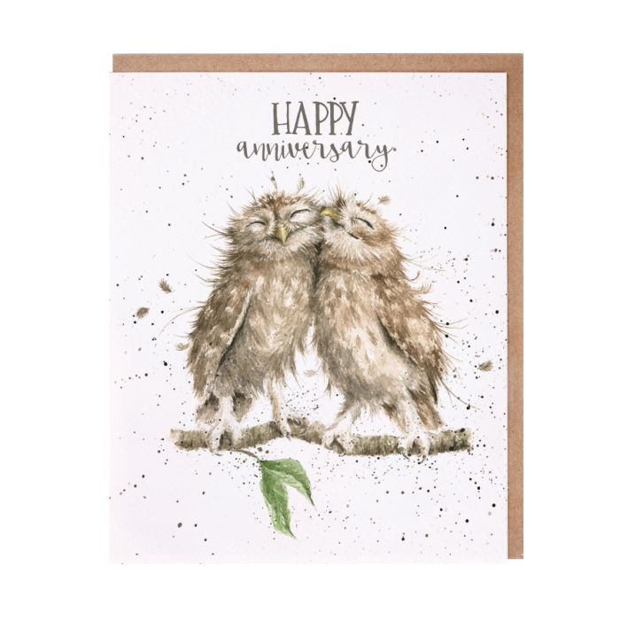 Wrendale Card - Anniversary Owls