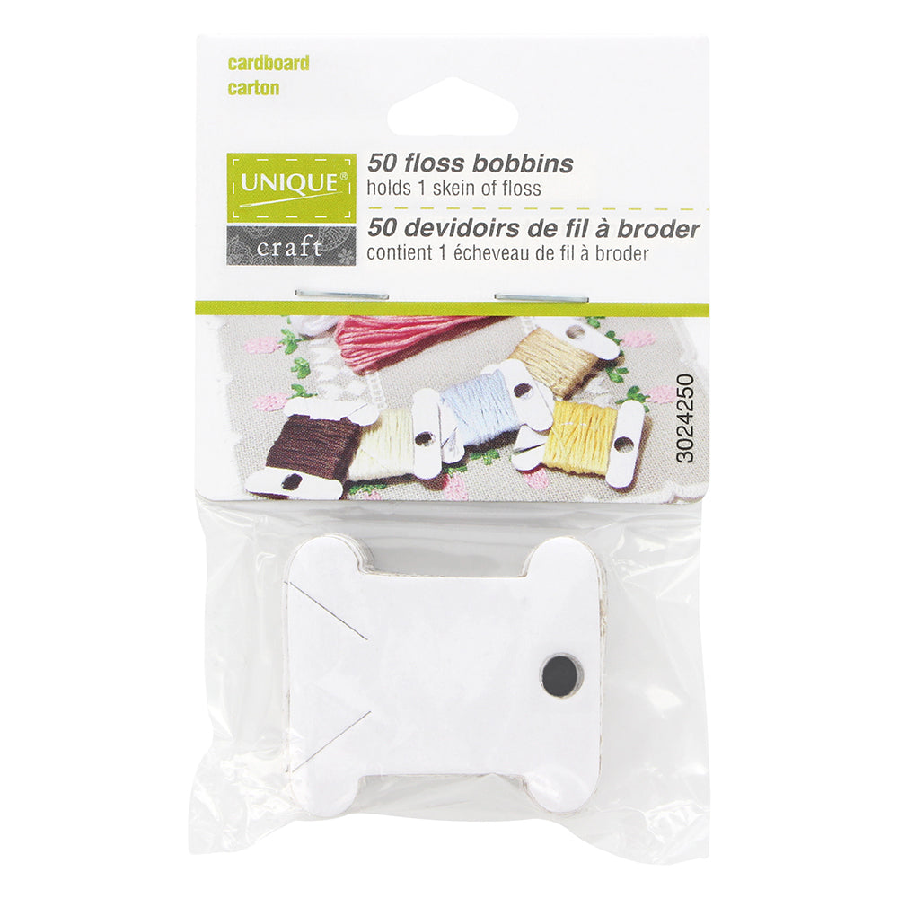 Unique Floss Bobbins 50 Cardboard 3024250