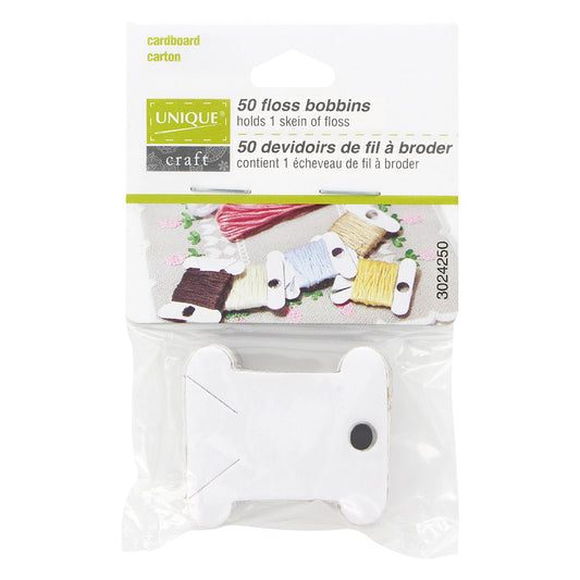 Unique Floss Bobbins 50 Cardboard 3024250