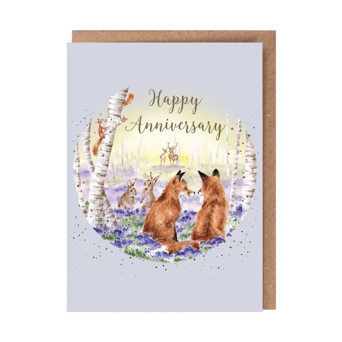 Wrendale Card - Bluebell Woods - Foxes - Anniversary