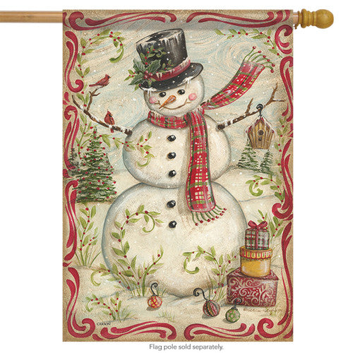 *EB Lg Flag - Nostalgia Snowman