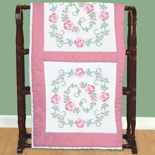 18" Quilt Block - XX Circle Of Roses 477