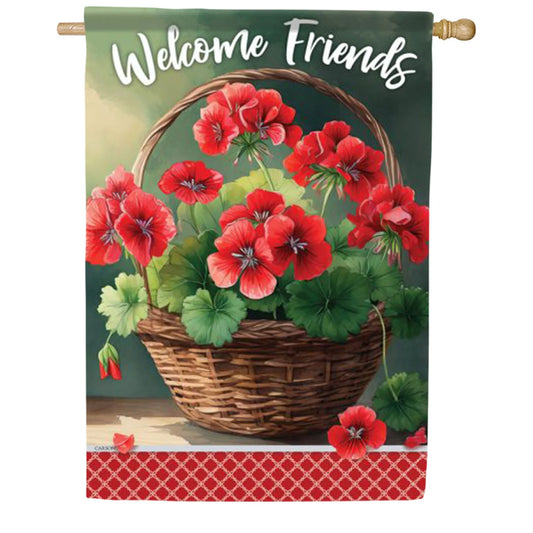 EB Lg  Flag - Geranium Basket