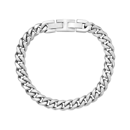 ARZ Bracelet - Silver Steel Cuban Link 8mm 8.5-9"