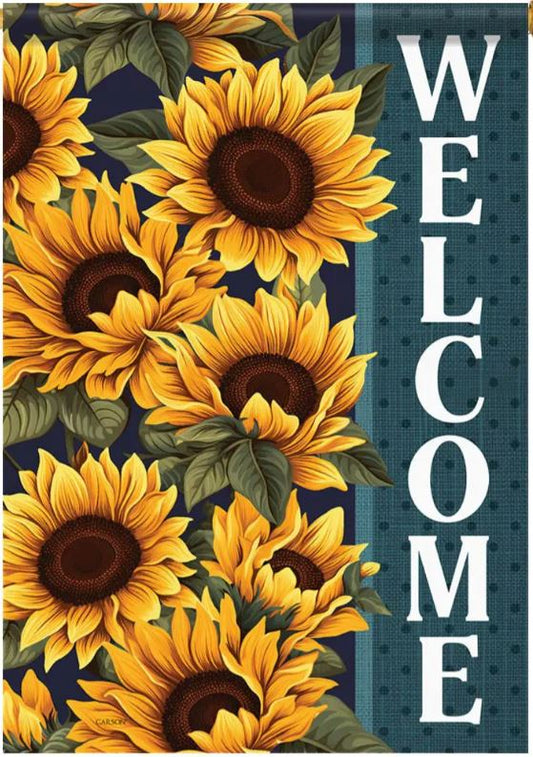 EB Lg Flag - Welcome Sunflower
