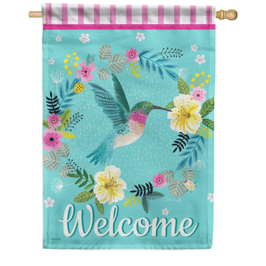 EB Lg  Flag - Hummingbird Wreath