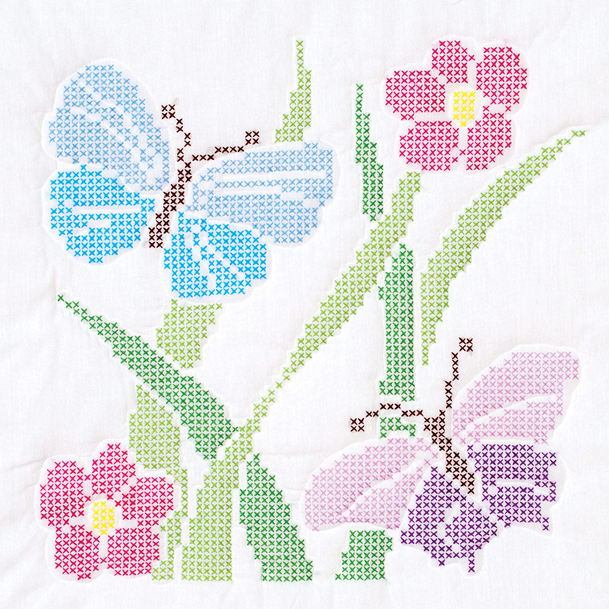 18" Quilt Block - Butterflies 638
