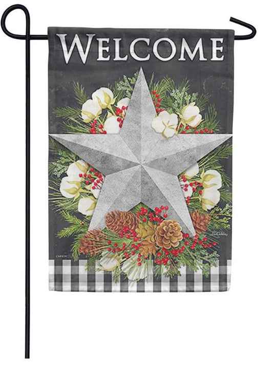 *EB Garden Flag - Glitter Farmhouse Christmas