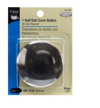 Dritz 1 Half Ball Cover Button 2 1/2" 213-100
