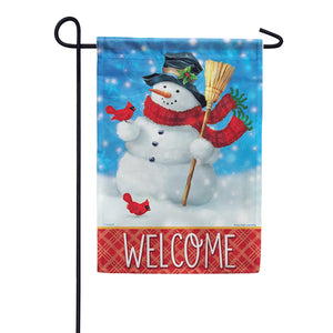 EB Garden Flag - Blustery Snowman