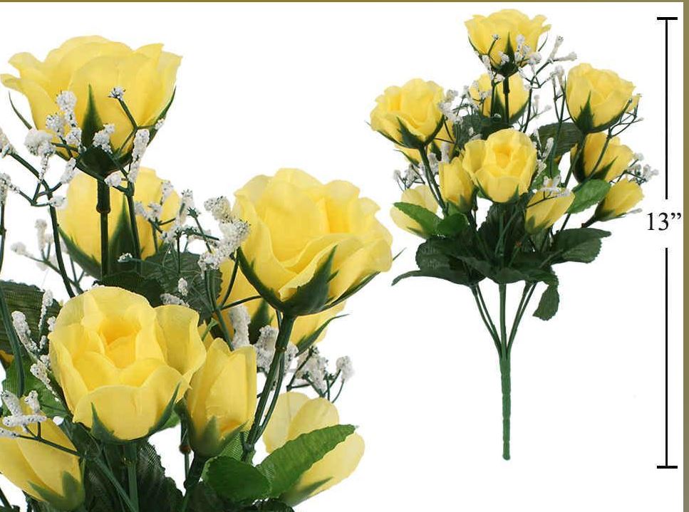 CTG Roses W/Baby Breath Yellow Sm