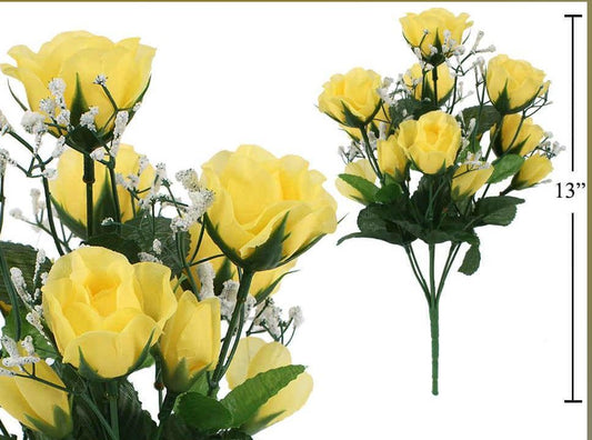 CTG Roses W/Baby Breath Yellow Sm
