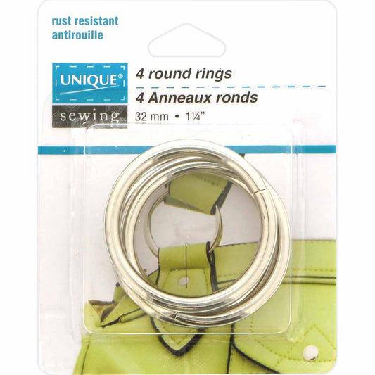 Unique Sewing Round Rings 32mm 3036721 - Silver