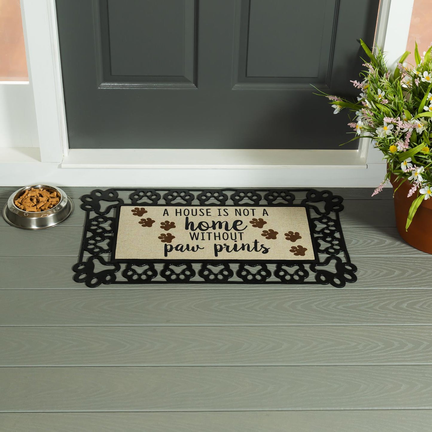 Sassafras Insert - A House is Not a Home Without Paw Prints Burlap