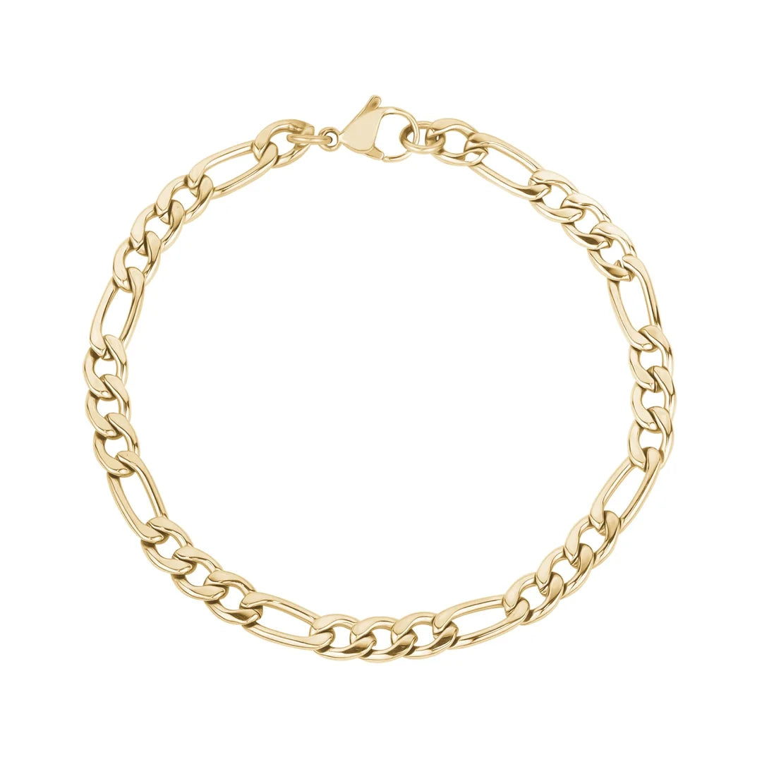 ARZ Bracelet - Figaro Gold 5mm 9" B261