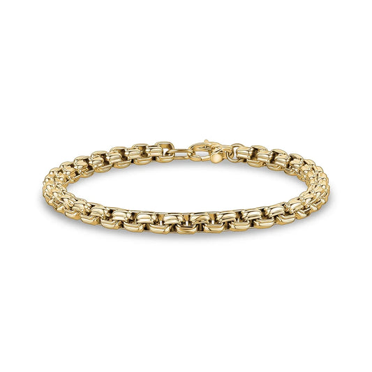 ARZ Bracelet - Gold Steel Round Box 6mm 8.5"