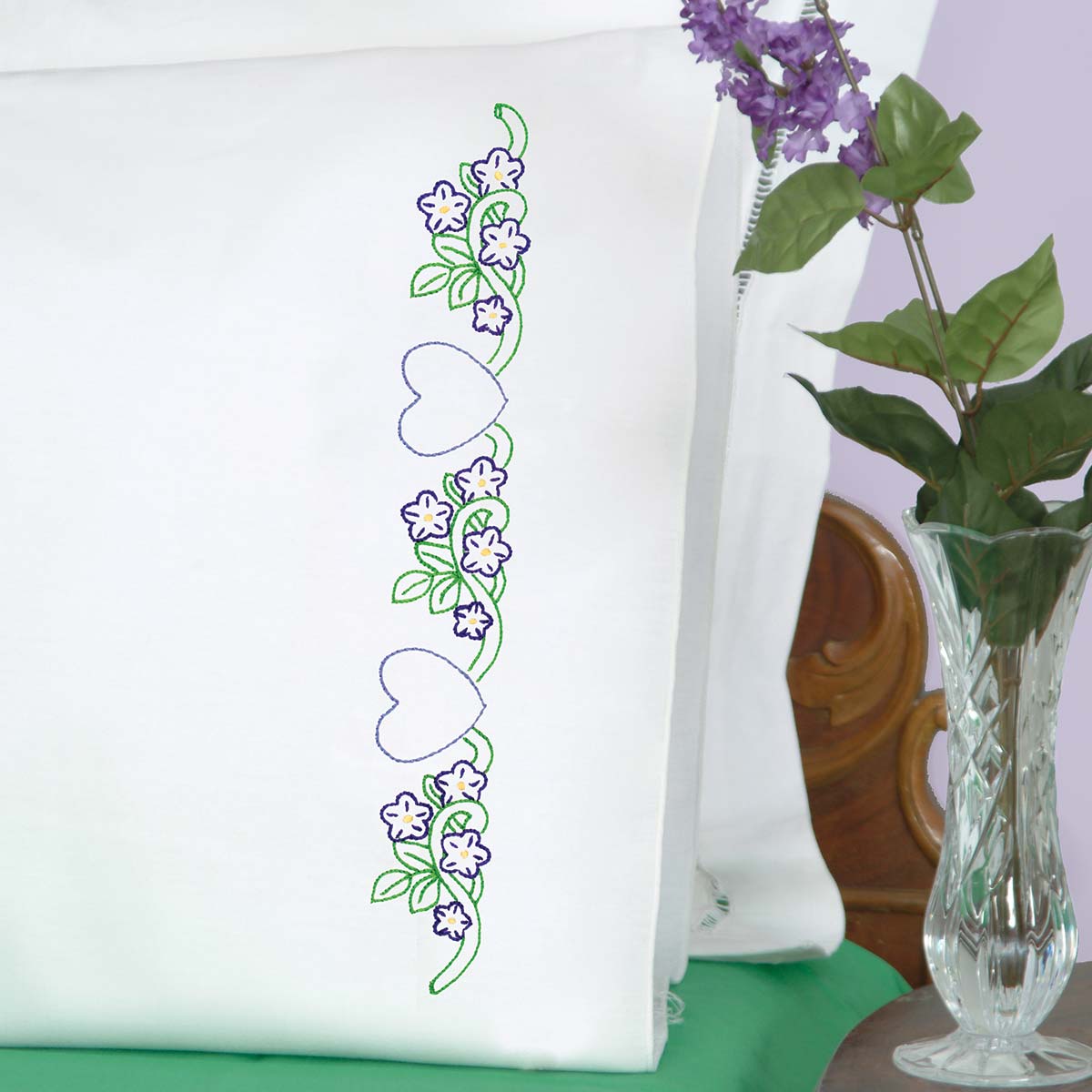 *Pillowcases - Hearts With Flowers