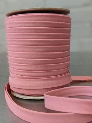 Polycotton Bias Tape Dusty Pink 39 - 13mm