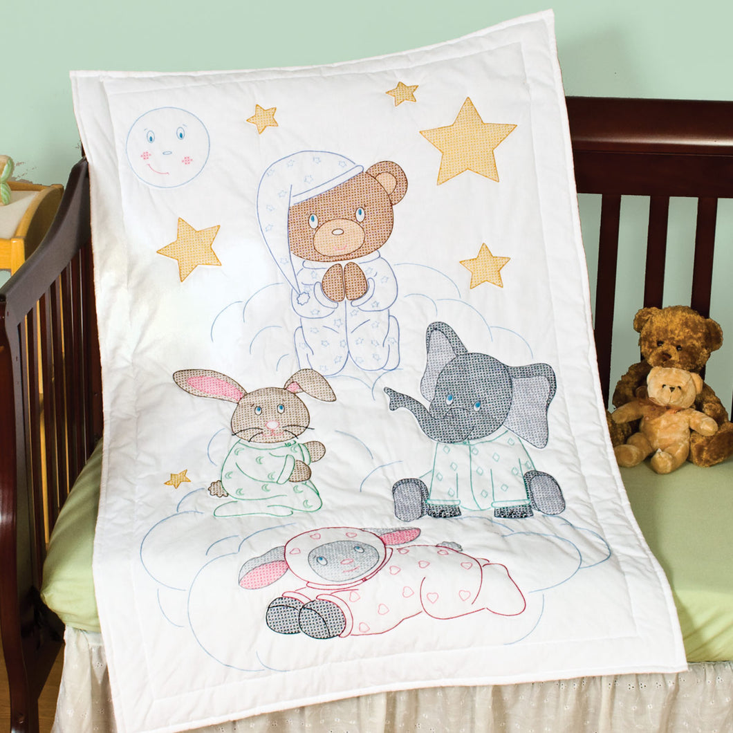 Crib Quilt Top - Praying Bear & Friends 885