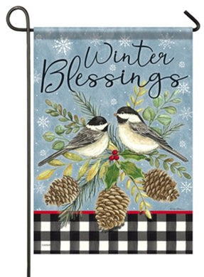EB Garden Flag - Winter Chickadees